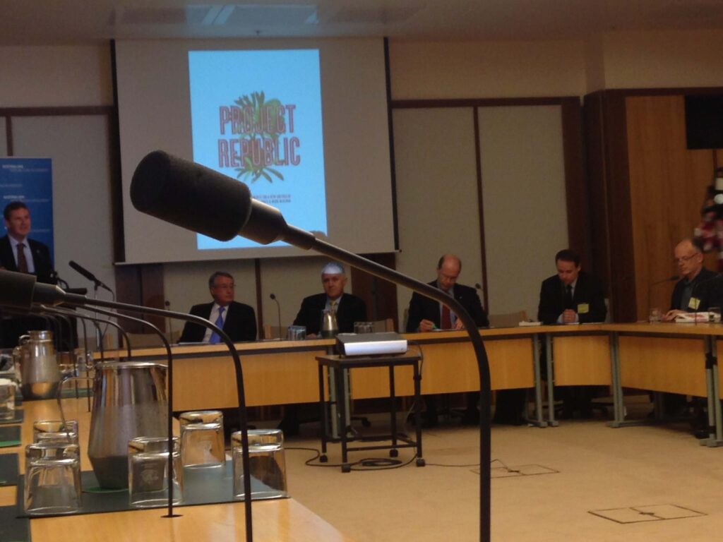 Project Republic was launched at Parliament House by Wayne Swan and Malcolm Turnbull, 2013