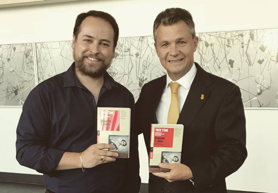 With Matt Thistlethwaite at the launch of This Time, 2018