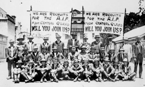 Men from the Rockhampton region volunteering to serve in World War I.